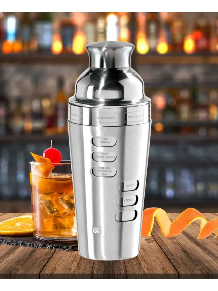 Коктейльный шейкер Dial a Drink из нержавеющей стали объемом 0,7 л Oggi, нержавеющая сталь — изображение 2 из 10, серебристый