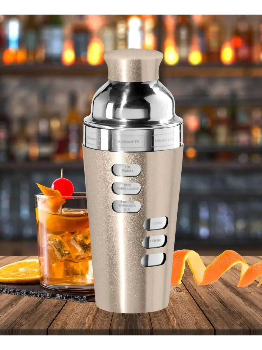 Коктейльный шейкер Dial a Drink из нержавеющей стали объемом 0,7 л Oggi, нержавеющая сталь — изображение 8 из 10, серебристый