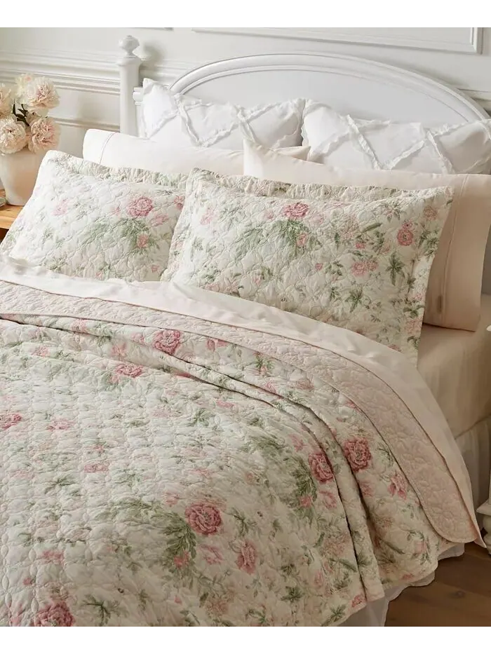 Двусторонние одеяла с легким цветочным узором Laura Ashley — изображение 2 из 7, серый