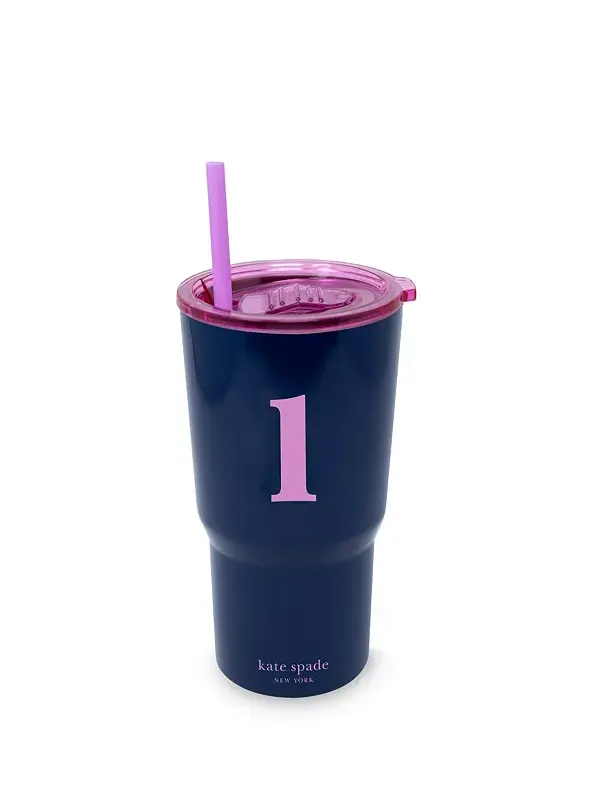 Стакан из нержавеющей стали Just Mine Initial, Нью-Йорк, 20 унций, л Kate Spade — изображение 1 из 2, темно-синий