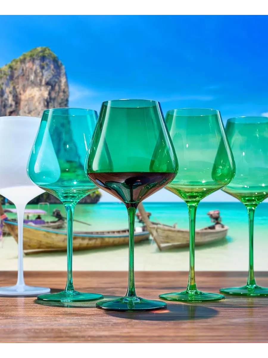 Набор из 5 бокалов для вина «Цвета пляжей тайских островов» The Wine Savant — изображение 2 из 4, мульти