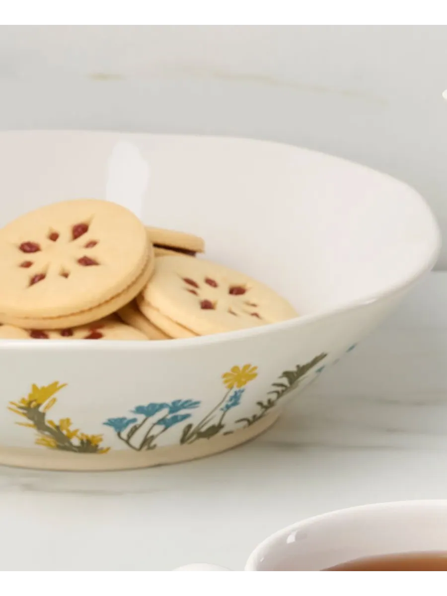 Набор из 4 тарелок для пасты «Дикие цветы» Lenox — изображение 3 из 4, белый