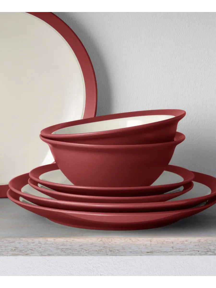 Набор из 4 супов/каши Colorwave Curve, 7 дюймов, 22 унции Noritake — изображение 3 из 10, малина