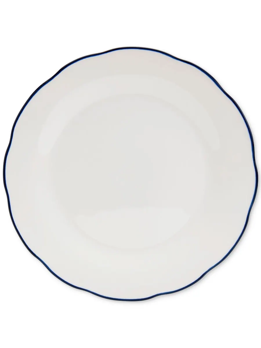 Набор посуды Blue Rim Scalloped из 12 предметов, на 4 персоны — изображение 3 из 8, белый