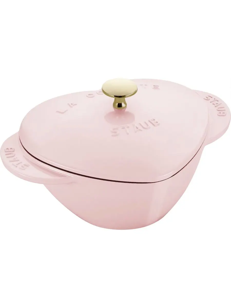 Фигурная кокотница Staub Heart Cocotte «Сердце», 20 см, 1.65 л — розовый
