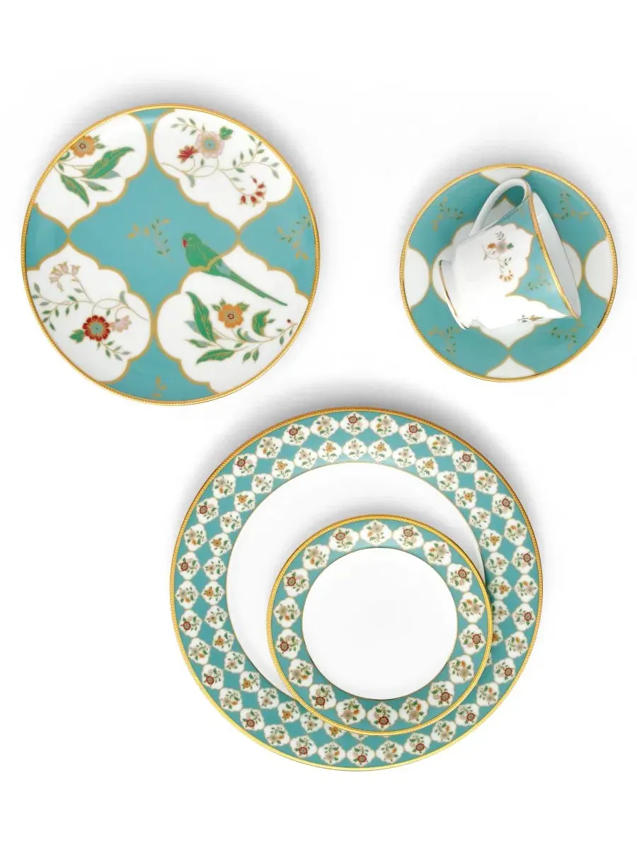 Набор из 4 блюдец Lodi's Morning, 15 см Noritake — изображение 5 из 9, белый/золотой/синий