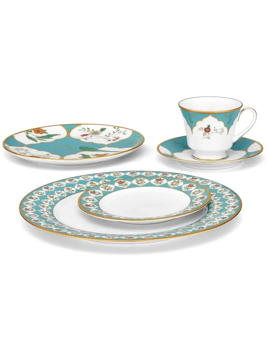 Набор из 4 блюдец Lodi's Morning, 15 см Noritake — изображение 6 из 9, белый/золотой/синий