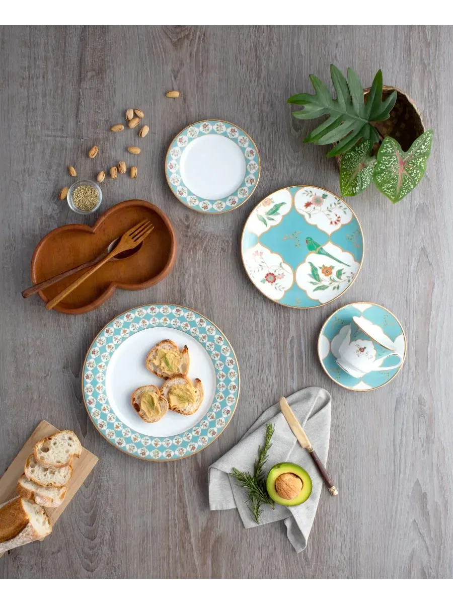 Набор из 4 блюдец Lodi's Morning, 15 см Noritake — изображение 9 из 9, белый/золотой/синий