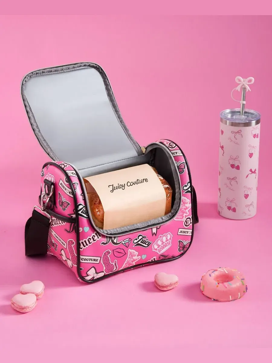 Термосумка-холодильник для обеда, 24 см Juicy Couture — изображение 3 из 8, розовый