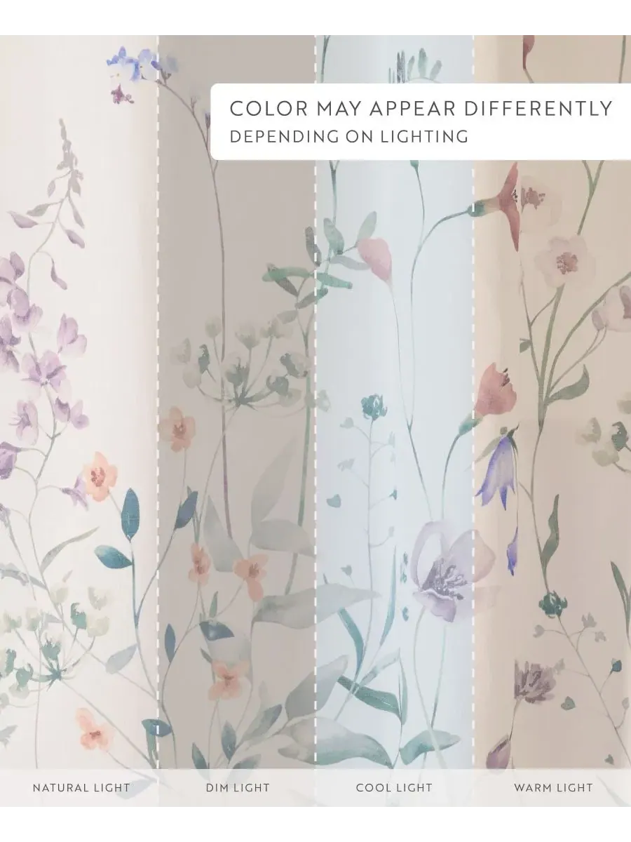 Шторка для ванной с принтом Wild Flowers White ienjoy Home, 183 x 183 см — изображение 5 из 8, белый
