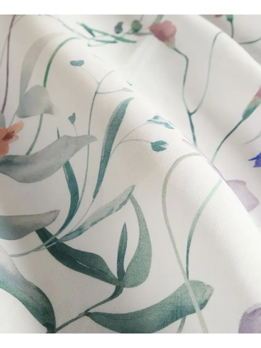 Шторка для ванной с принтом Wild Flowers White ienjoy Home, 183 x 183 см — изображение 8 из 8, белый