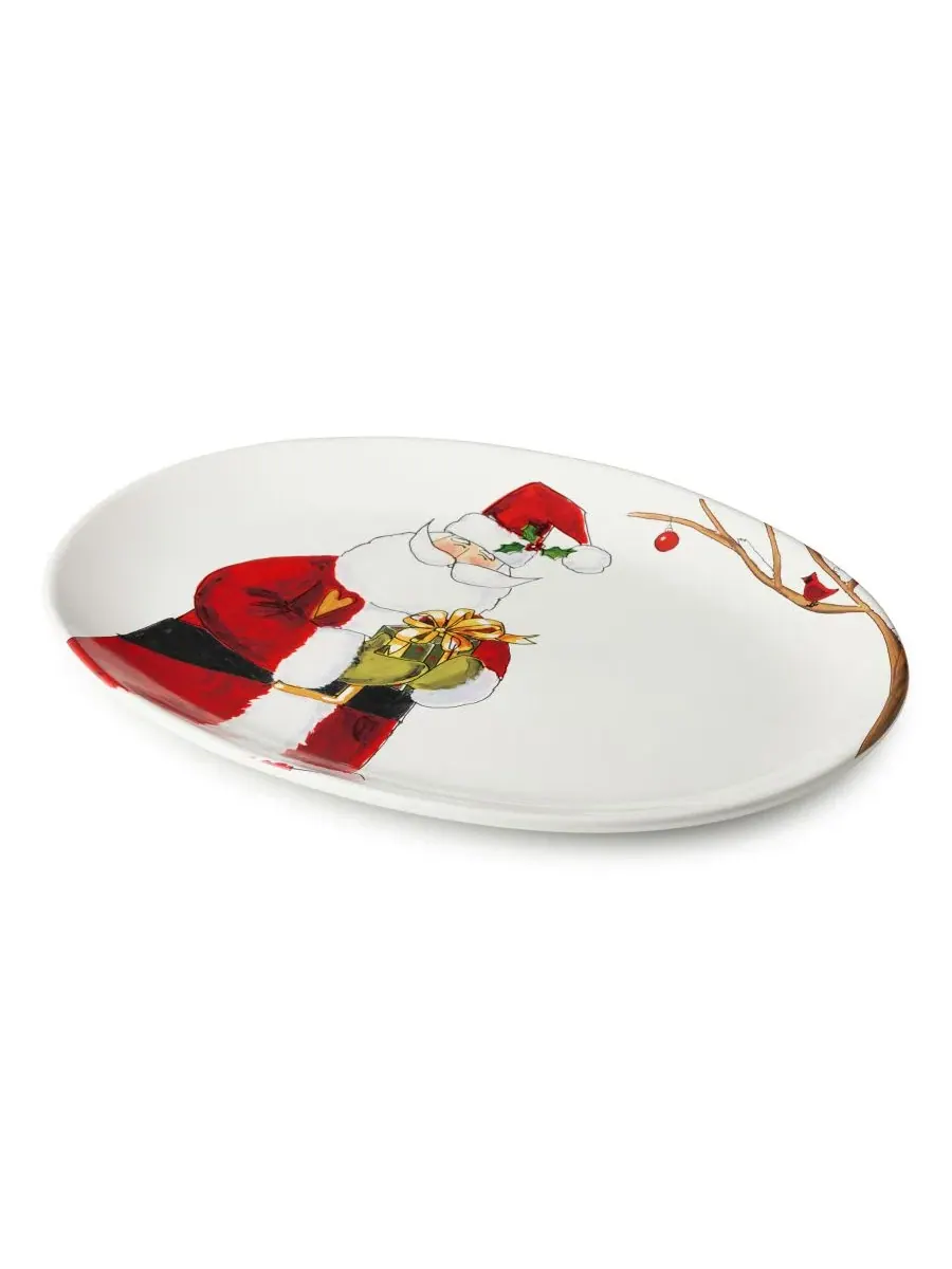 Овальное блюдо для подачи Santa Delight, 40×30 см, керамическое Certified International — изображение 2 из 4, мульти