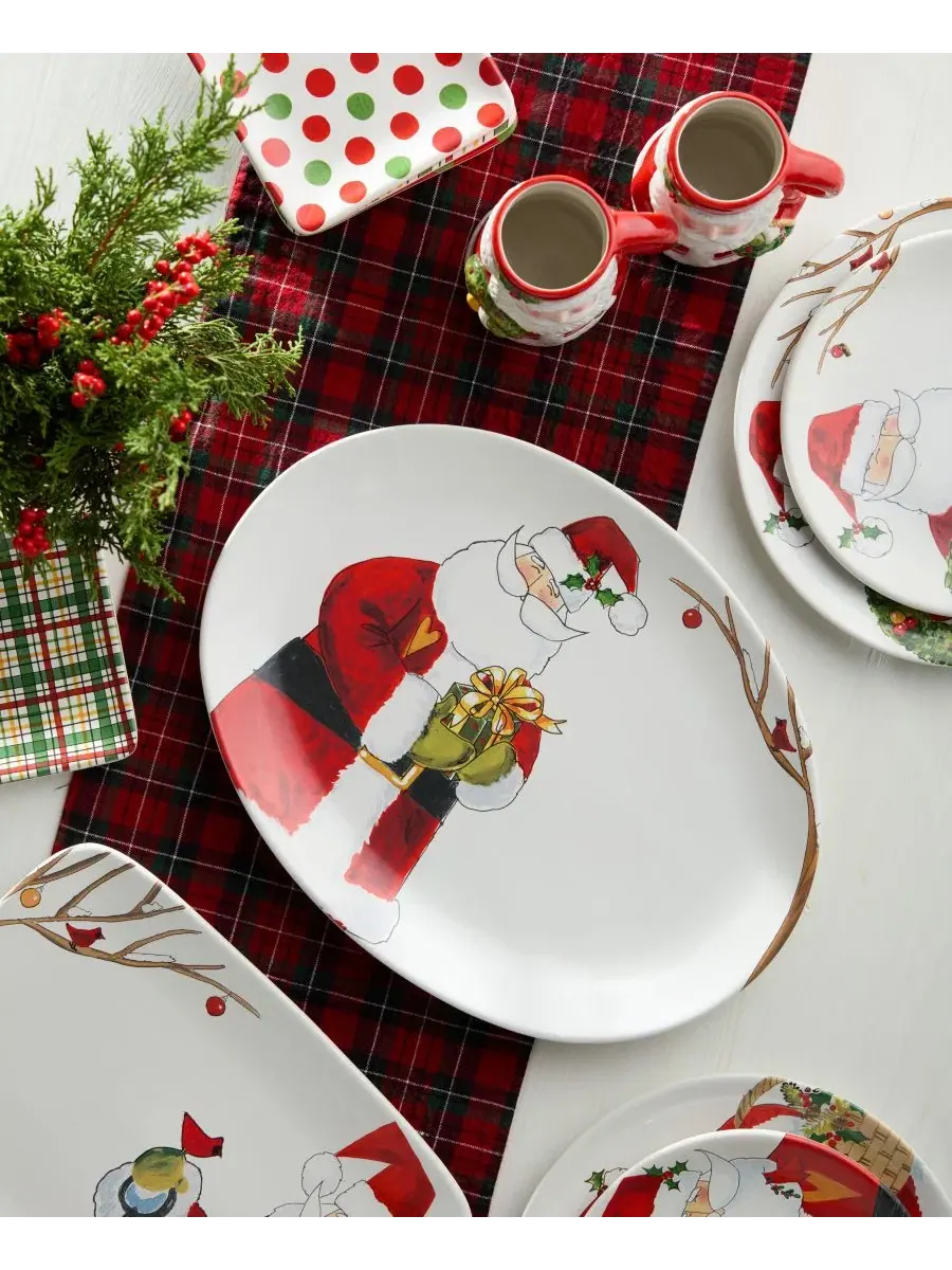 Овальное блюдо для подачи Santa Delight, 40×30 см, керамическое Certified International — изображение 3 из 4, мульти