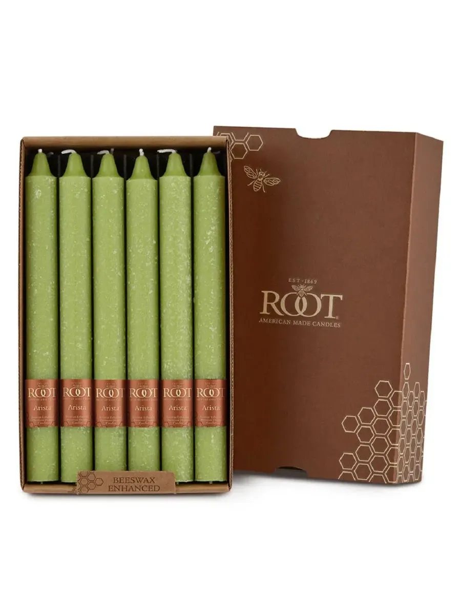 Набор из 12 свечей-таперов Arista Timberline 9" ROOT CANDLES, Willow