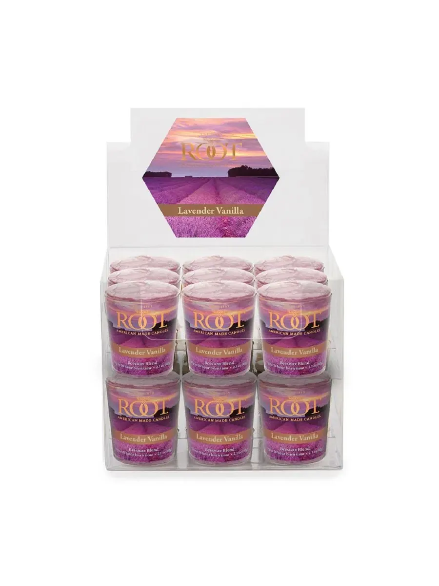 Набор восковых свечей Votive Lavender Vanilla, 18 шт ROOT CANDLES — розовый