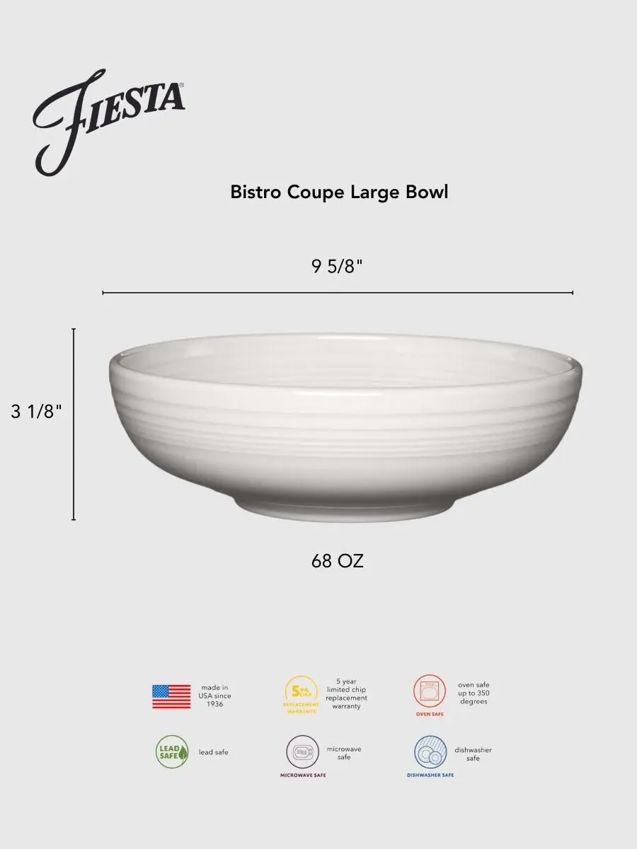 Большая миска Bistro Coupe 2 л, керамическая Fiesta — изображение 3 из 5, фиолетовый