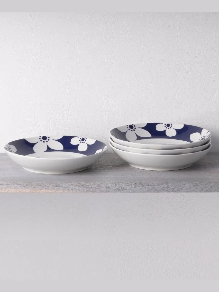 Набор из 4 тарелок для пасты Bluefjord, 9,50 дюймов, 35 унций Noritake — изображение 2 из 3, синий