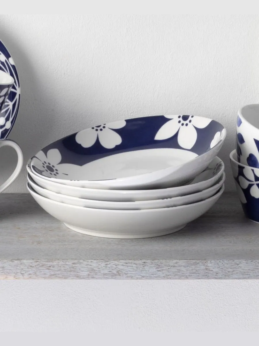 Набор из 4 тарелок для пасты Bluefjord, 9,50 дюймов, 35 унций Noritake — изображение 3 из 3, синий