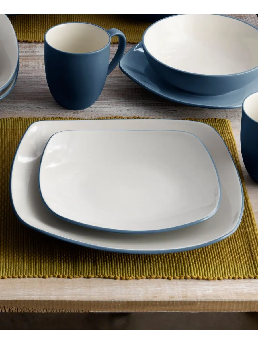 Набор квадратных обеденных тарелок Colorwave, 4 штуки Noritake — изображение 2 из 10, синий