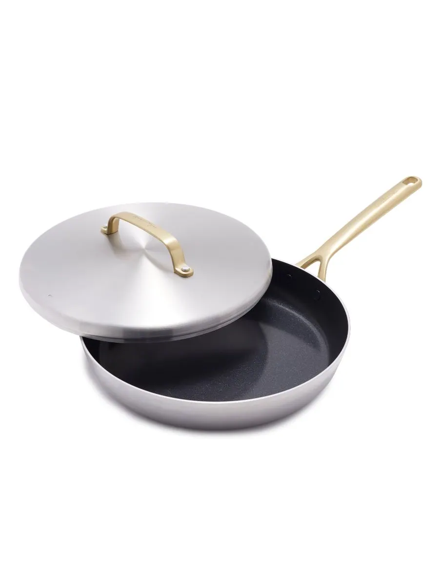 Сковорода с крышкой GreenPan GP5 Stainless Steel, 30 см — изображение 1 из 5, серебряный