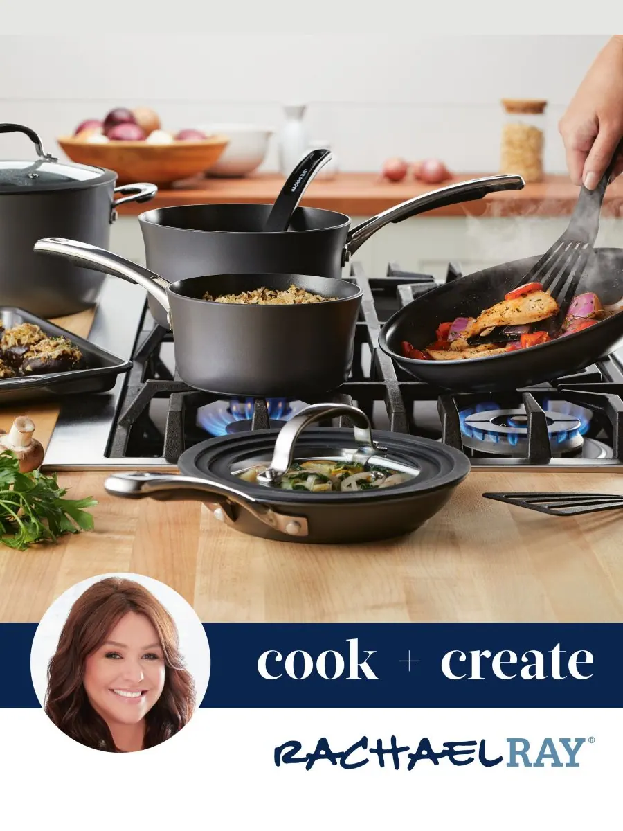 Сковорода-гриль Cook + Create с твердым анодированным антипригарным покрытием, 11 дюймов Rachael Ray — изображение 5 из 7