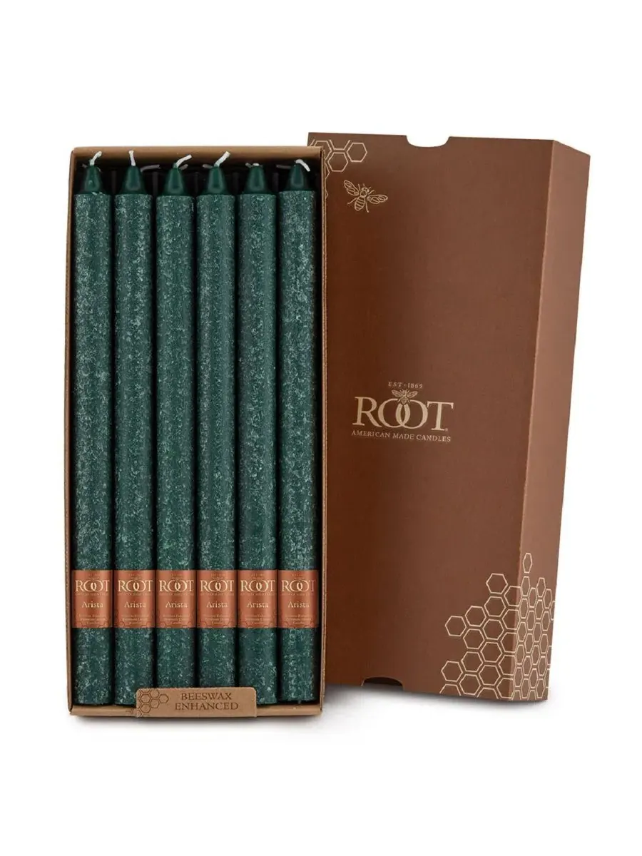 Набор свечей Arista Timberline 12 шт., 30 см ROOT CANDLES — зеленый