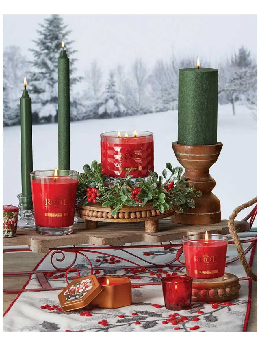 Набор свечей Arista Timberline 12 шт., 30 см ROOT CANDLES — изображение 3 из 3, темный зеленый
