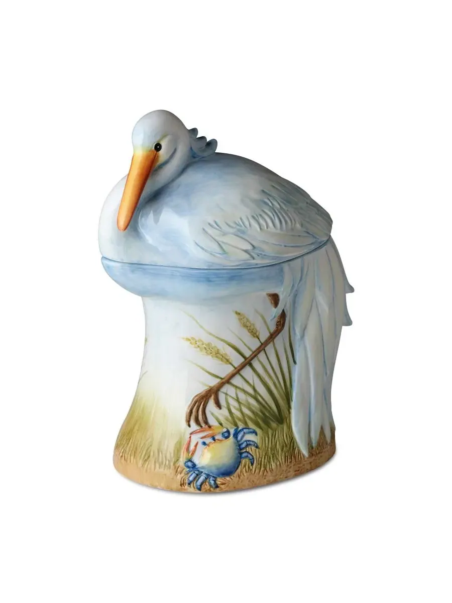Кувшин для печенья с 3D-пеликаном, 1,9 л, керамический, Coastal Birds Certified International — изображение 1 из 3, мульти