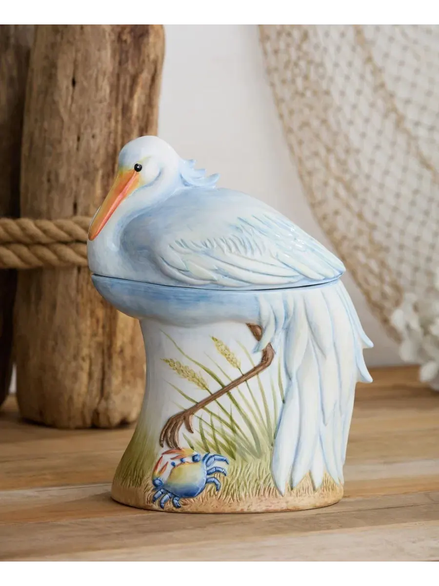 Кувшин для печенья с 3D-пеликаном, 1,9 л, керамический, Coastal Birds Certified International — изображение 3 из 3, мульти