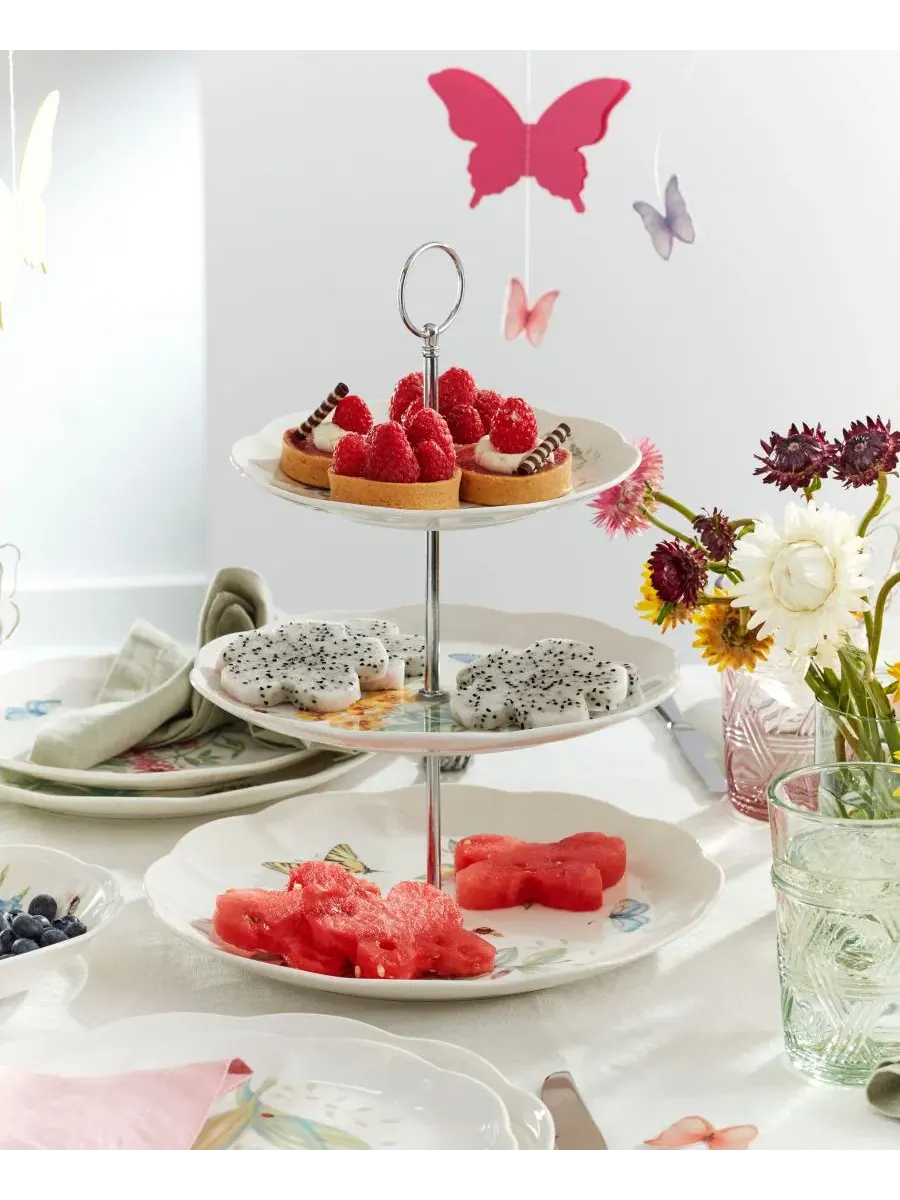 Трехъярусная подставка Butterfly Meadow Lenox — изображение 3 из 4, нет цвета