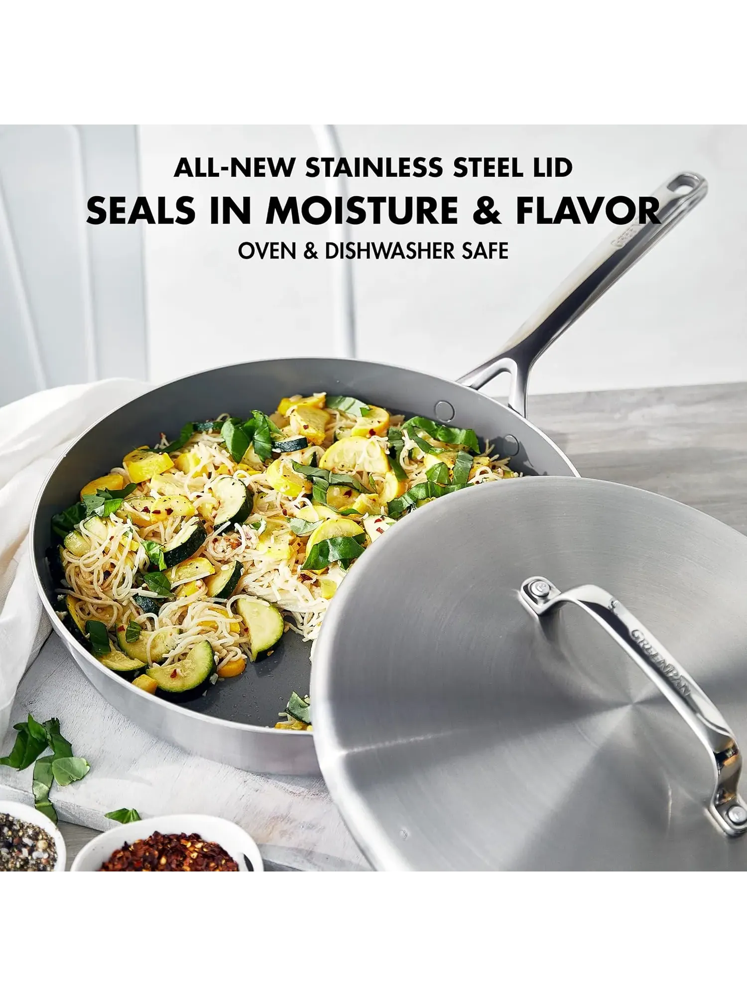 Набор посуды GreenPan GP5 Stainless Steel, 10 предметов — изображение 7 из 17, золотистый