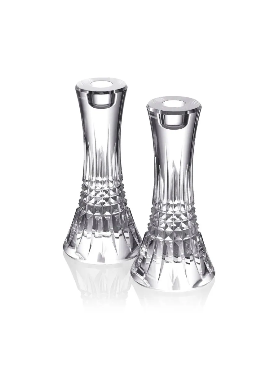 Подсвечник Lismore Diamond, 7 дюймов, набор из 2 штук Waterford — изображение 1 из 6, прозрачный