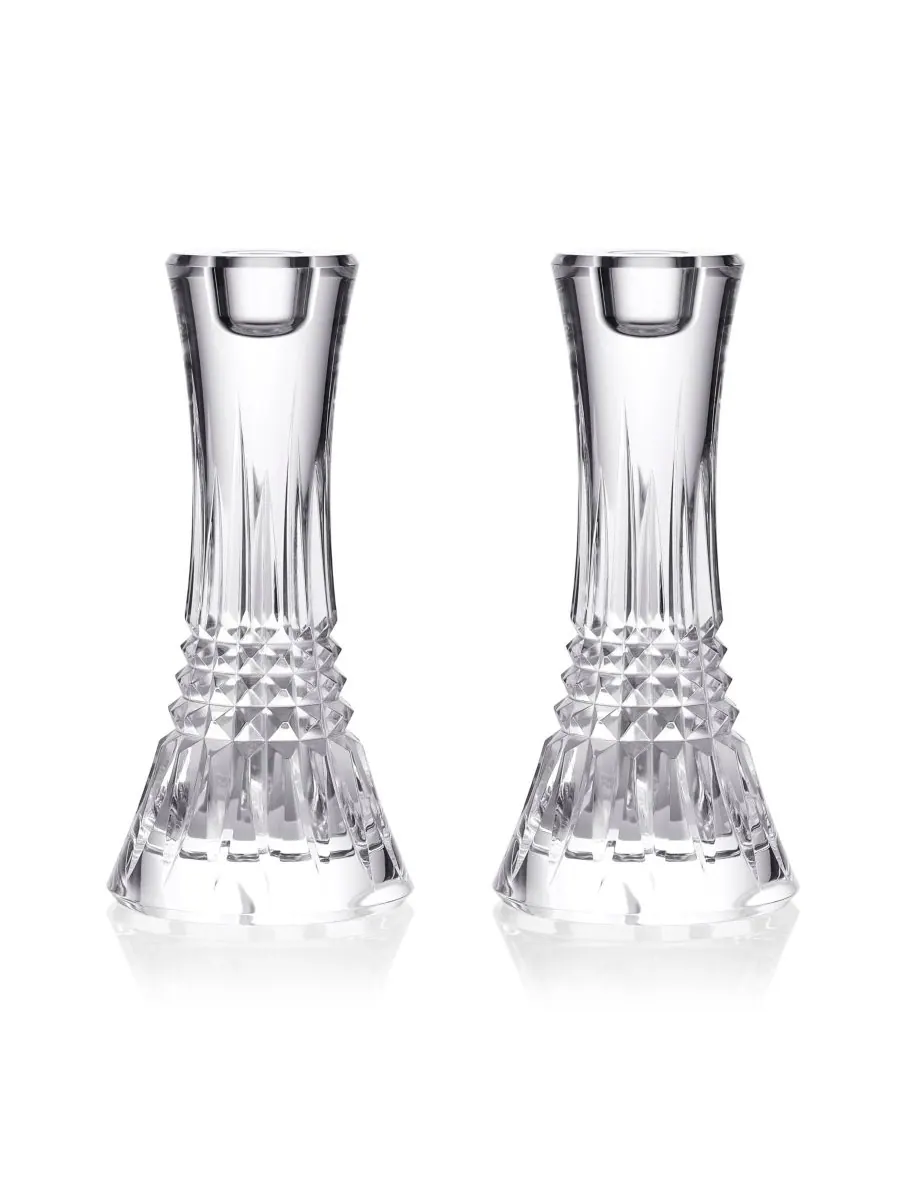 Подсвечник Lismore Diamond, 7 дюймов, набор из 2 штук Waterford — изображение 2 из 6, прозрачный