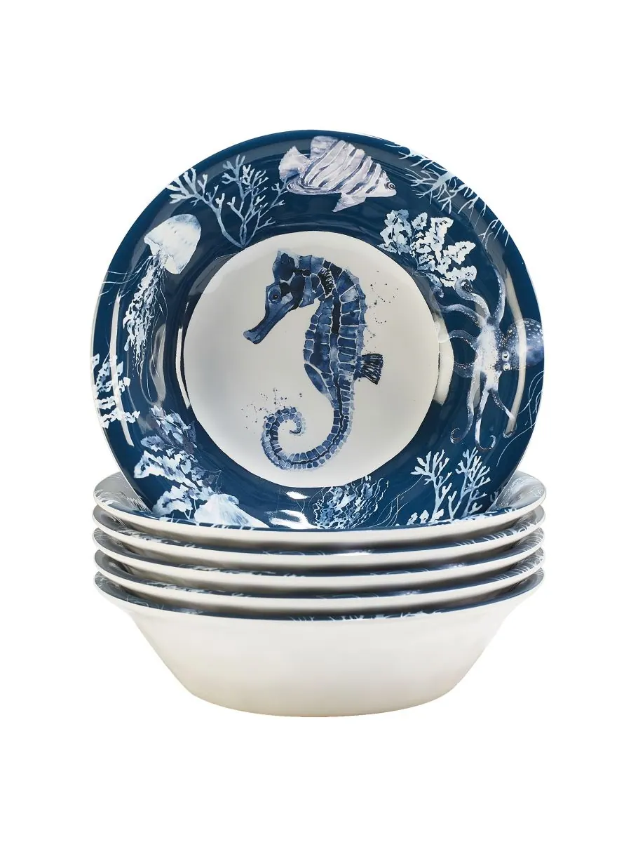 Набор из 6 меламиновых мисок Sea Life Certified International — изображение 1 из 5, мульти