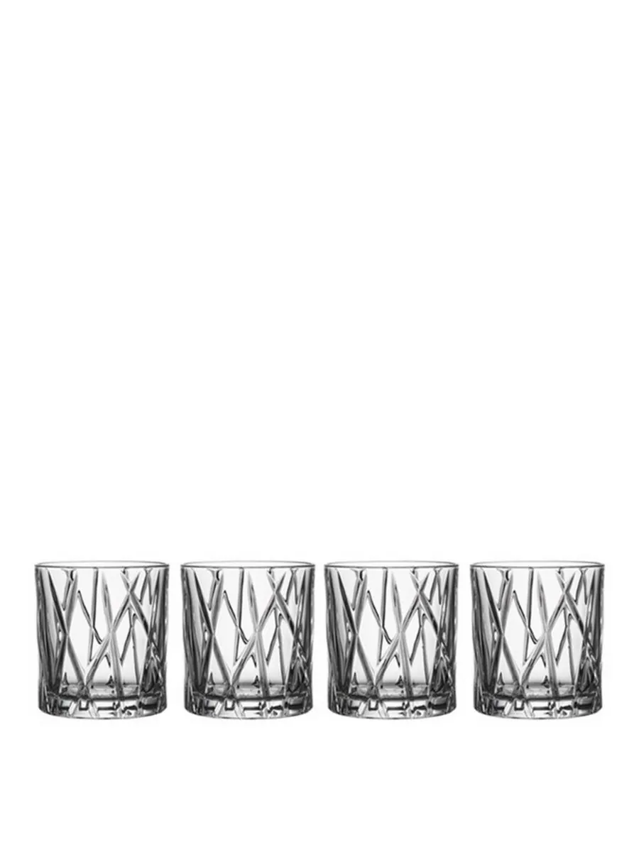 Набор из 4 бокалов City Old Fashioned Glasses Orrefors — изображение 1 из 5, прозрачный