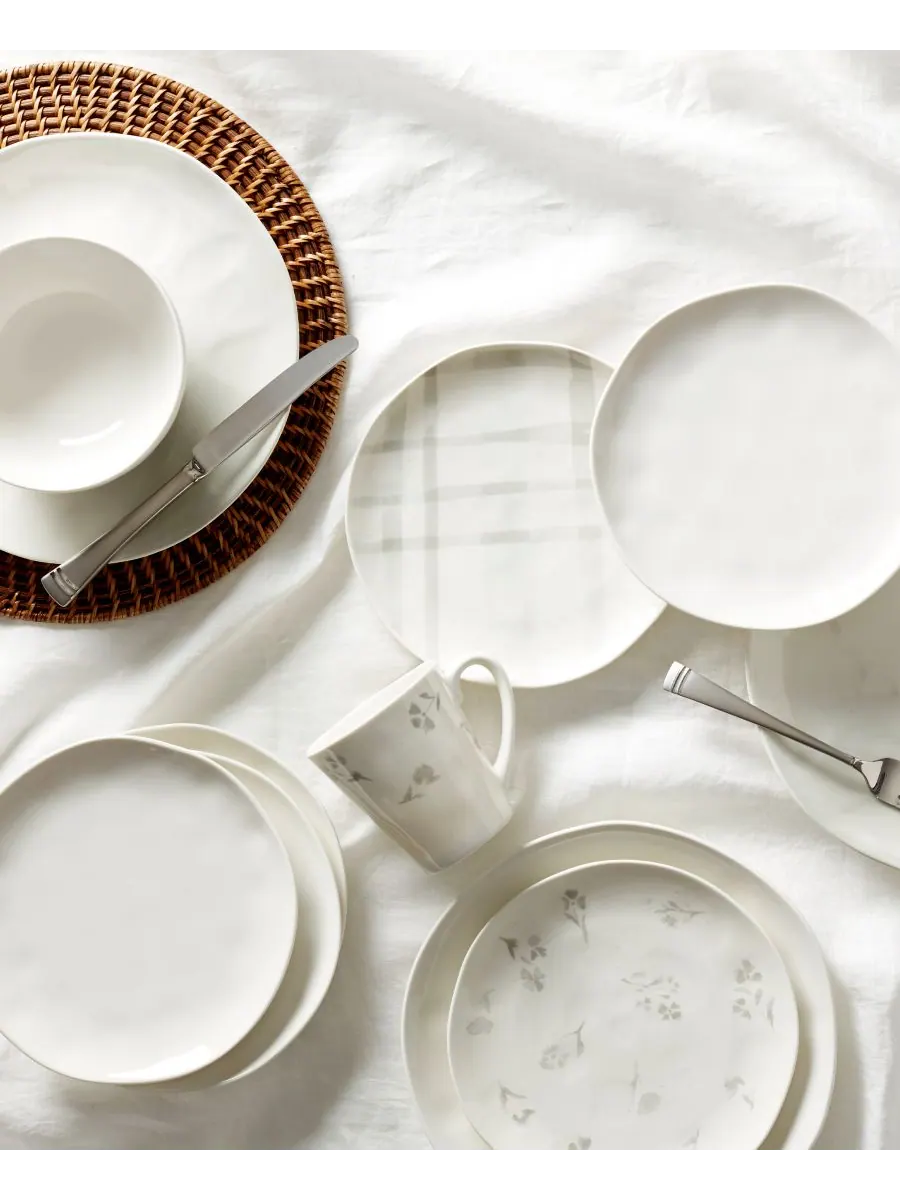 Набор из 4 однотонных обеденных тарелок Bay Colors Lenox — изображение 7 из 7, серый