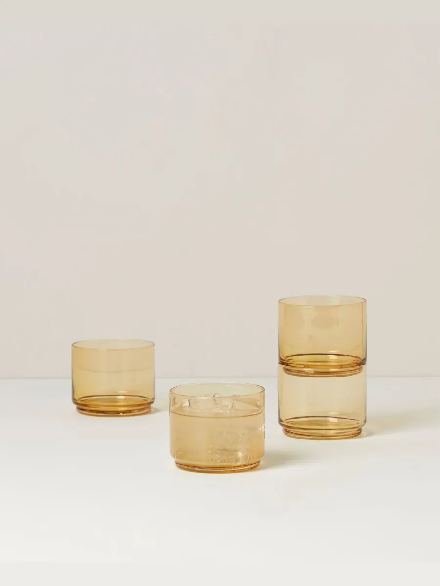 Набор из 4 коротких очков Tuscany Classics, которые можно ставить друг на друга Lenox — изображение 2 из 8, оранжевый
