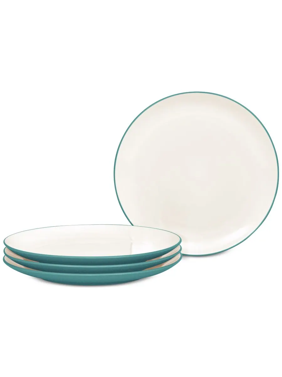 Набор из 4 обеденных тарелок Colorwave Coupe Noritake — изображение 1 из 9, бирюзовый