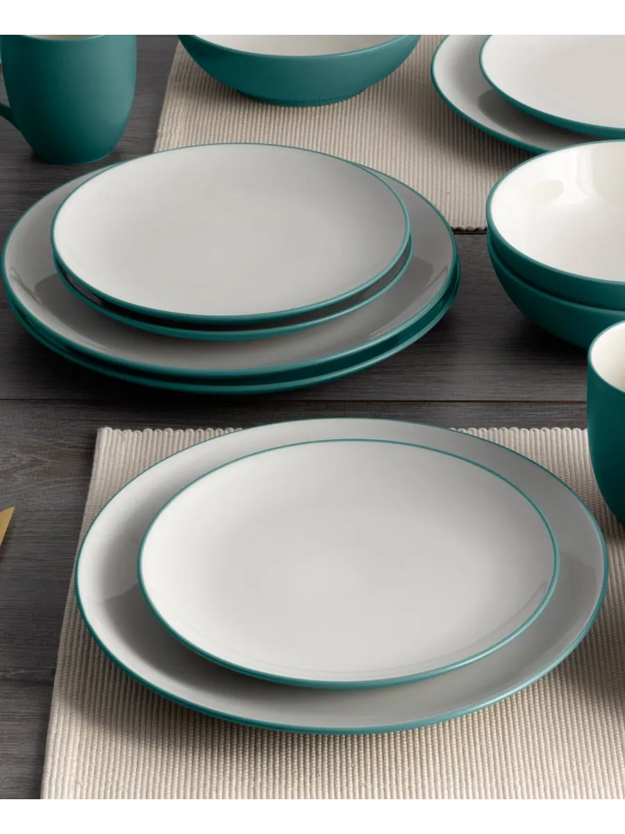 Набор из 4 обеденных тарелок Colorwave Coupe Noritake — изображение 4 из 9, бирюзовый