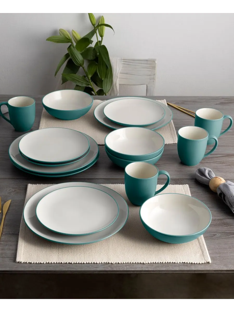 Набор из 4 обеденных тарелок Colorwave Coupe Noritake — изображение 6 из 9, бирюзовый