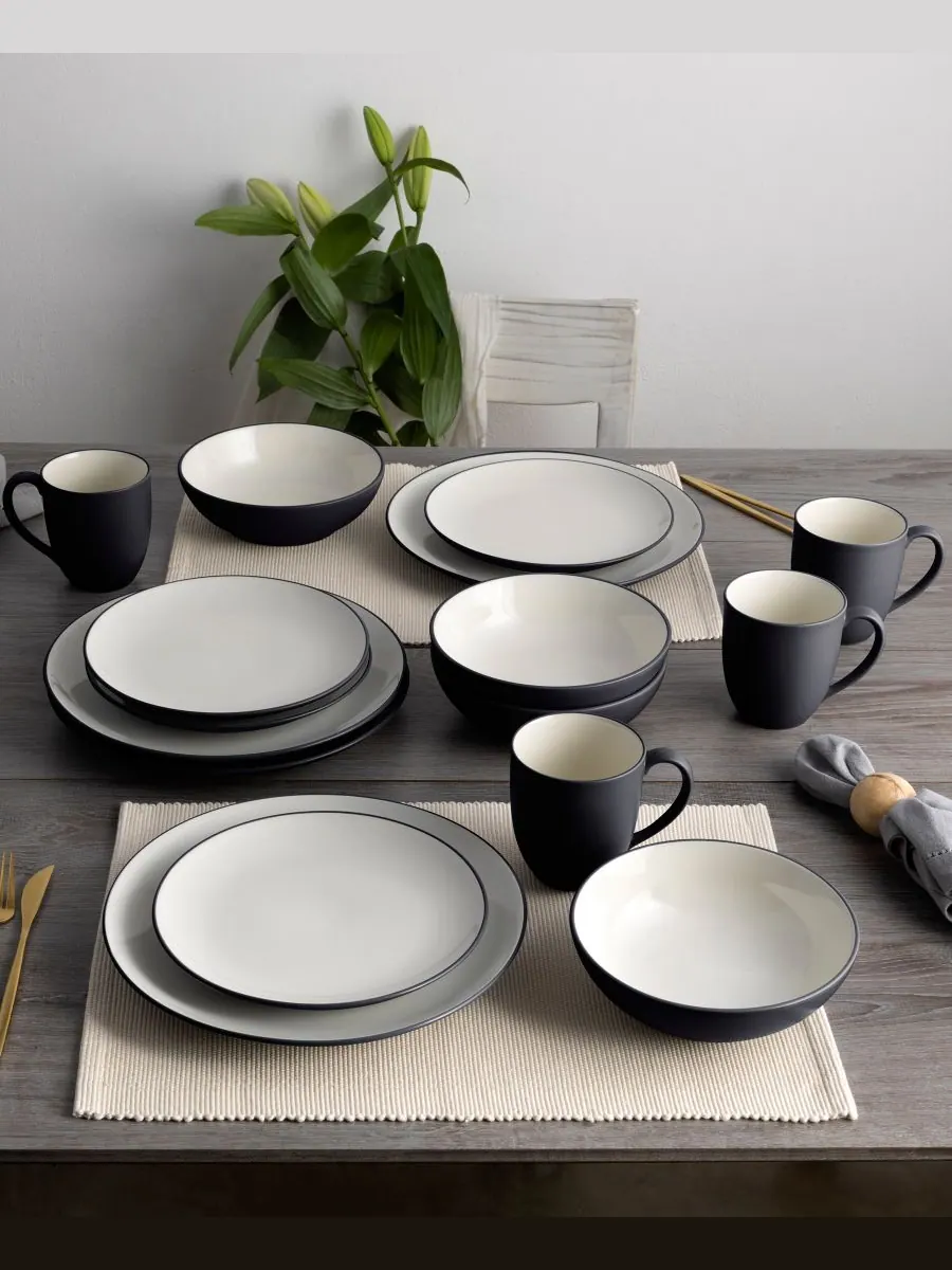 Набор из 4 обеденных тарелок Colorwave Coupe Noritake — изображение 8 из 10, серый