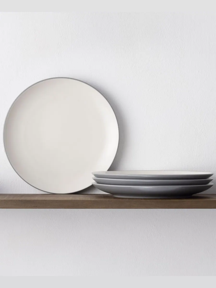 Набор из 4 обеденных тарелок Colorwave Coupe Noritake — изображение 2 из 10, серый