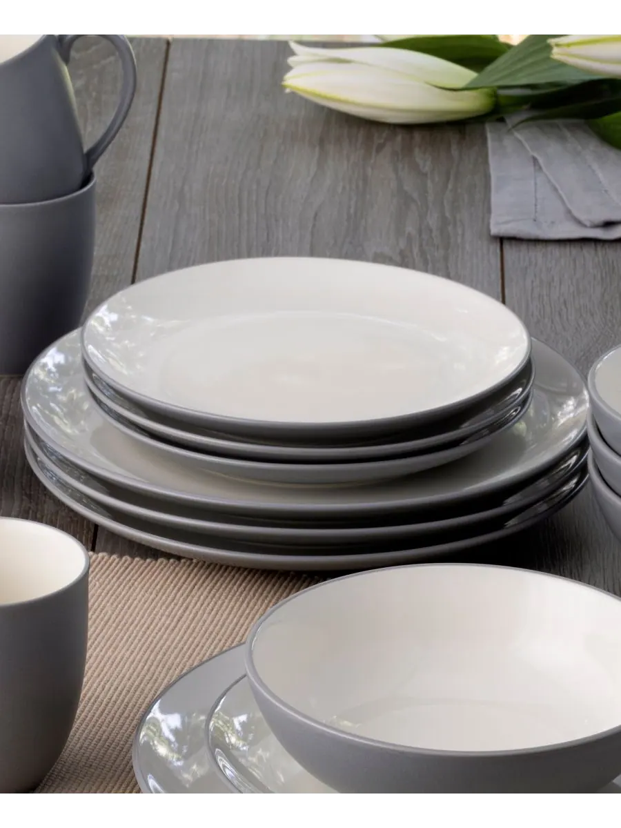 Набор из 4 обеденных тарелок Colorwave Coupe Noritake — изображение 4 из 10, серый