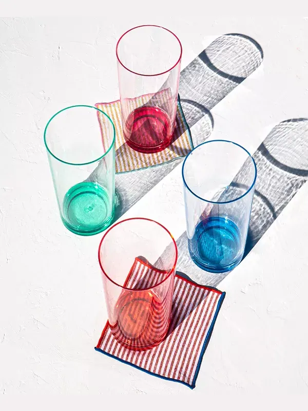 Большие стаканы с цветной основой, набор из 6 шт. Abode Homewares — изображение 3 из 3, розовый