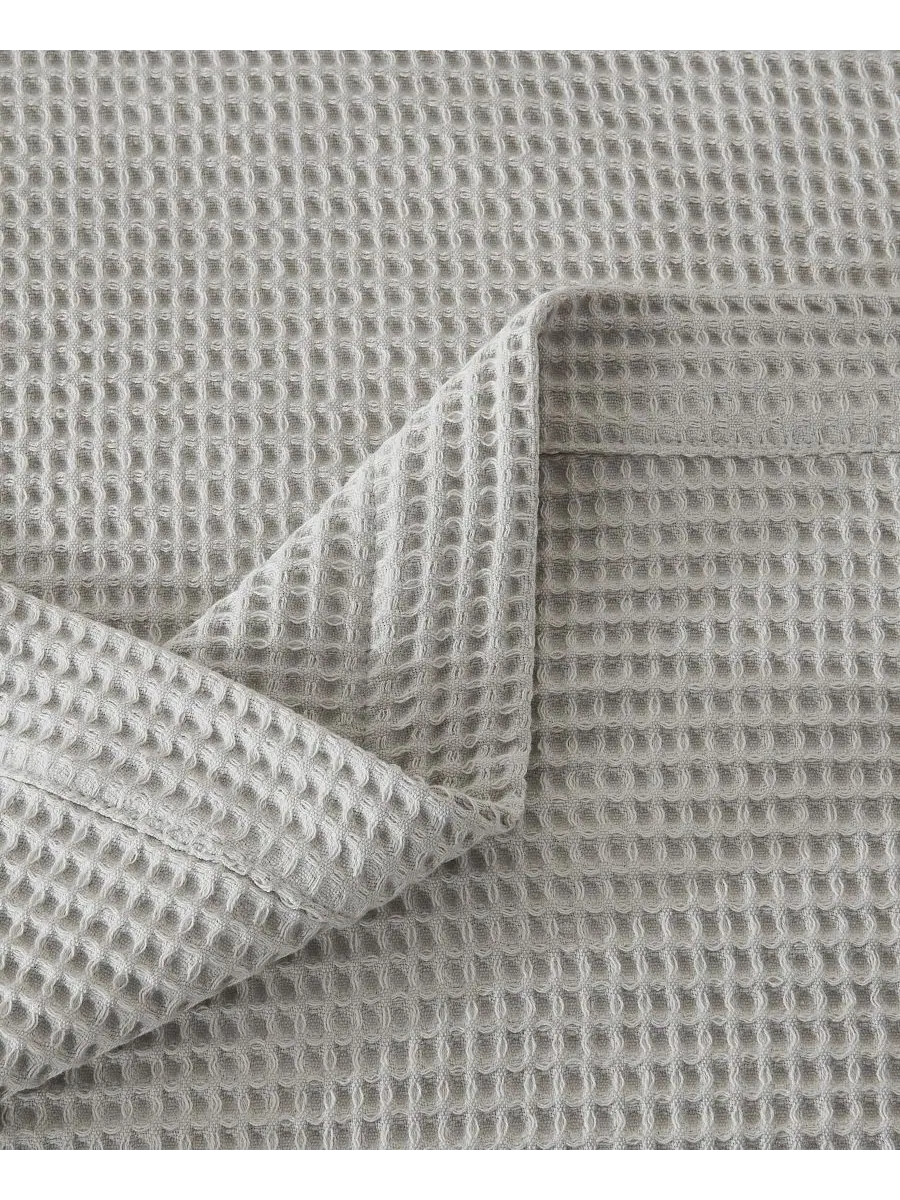 Хлопковое одеяло с вафельным плетением Linery & Co, Light grey, King — изображение 4 из 6, светлый серый