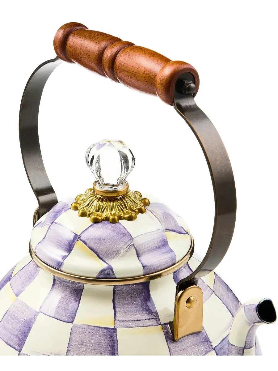 Чайник Violet Check объемом 3 л Mackenzie-Childs — изображение 2 из 3, фиолетовый
