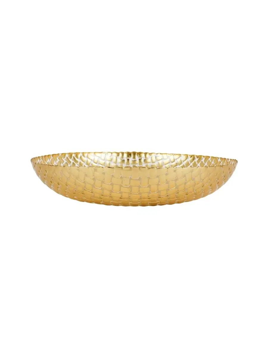 Большая неглубокая миска Rufolo Basketweave Vietri — изображение 1 из 3, золото