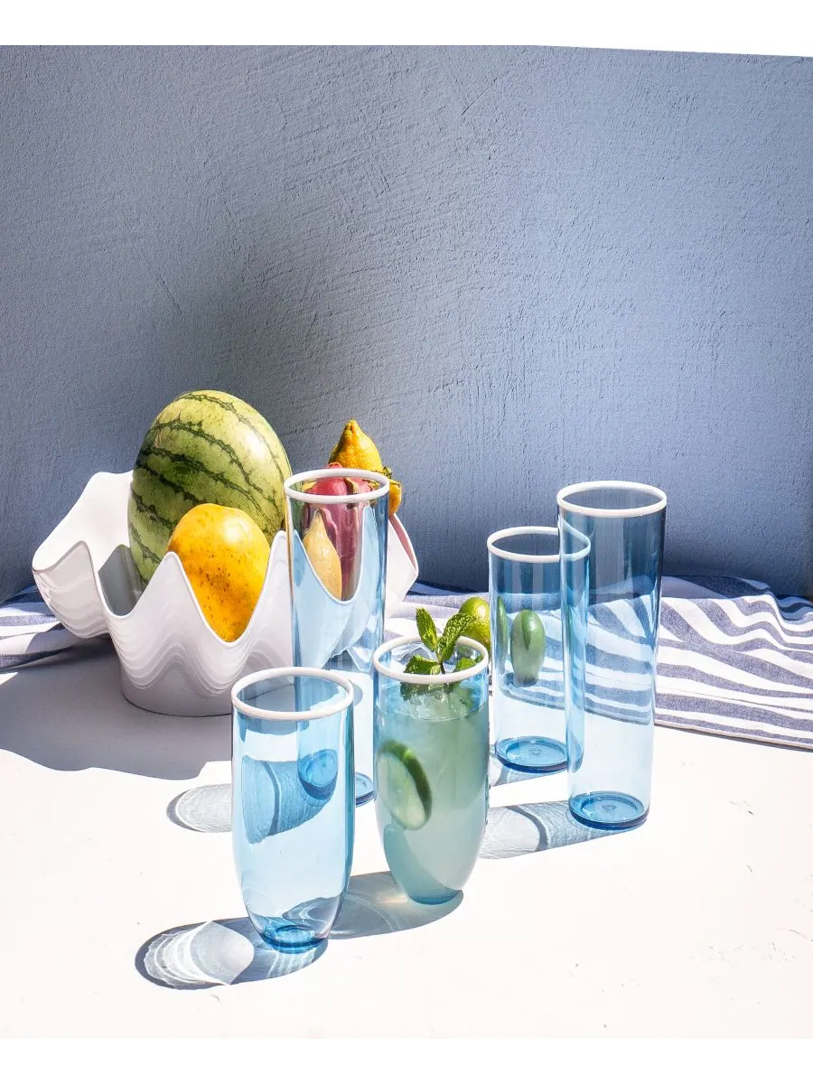 Набор из 6 контрастных бокалов без ножки Abode Homewares — изображение 4 из 6, синий
