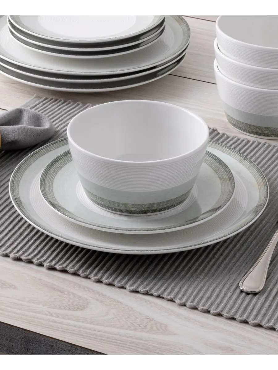 Набор из 4 обеденных тарелок Colorscapes Layers Coupe, диаметр 11 дюймов Noritake — изображение 8 из 10, шалфейный