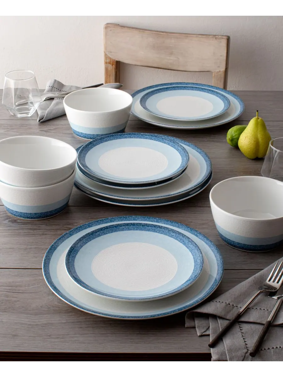 Набор из 4 салатных тарелок Colorscapes Layers Coupe, диаметр 8,25 дюйма Noritake — изображение 4 из 10, небесный